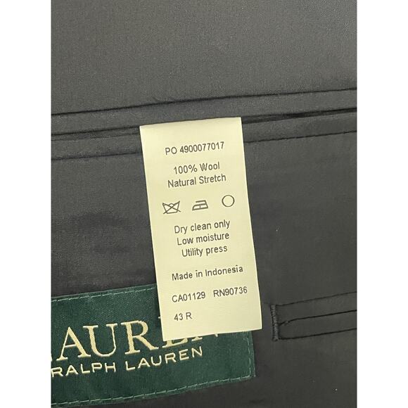 Ralph Lauren Men's Sz 43 Reg Navy Wool Blazer Sport Coat 2-Button Jacket NWT - Picture 8 of 12
